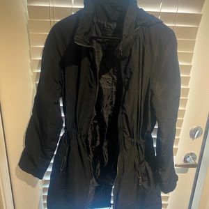 Woman raincoat, black, size M. Like new!